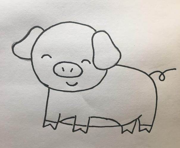 猪的简笔画卡通彩色猪简笔画的画法画小猪的简笔画画法猪的简笔画可爱