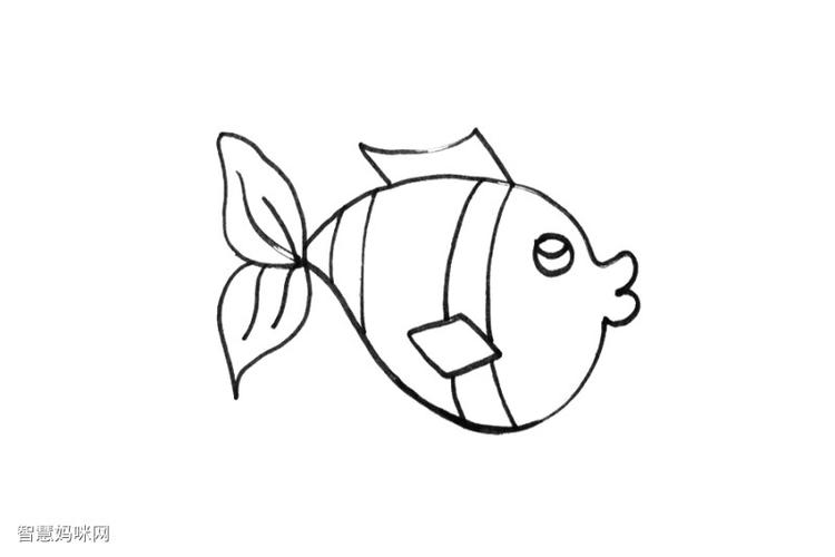 漂亮的小鱼怎么画-图2漂亮的小鱼怎么画-图1简笔画作品完成图