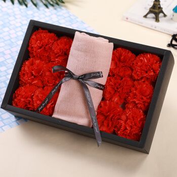 为伴 母亲节礼物送妈妈实用生日礼物妈妈创意礼品 康乃馨香皂花大红色
