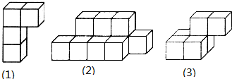 数一数每幅图中分别有几个小正方体.