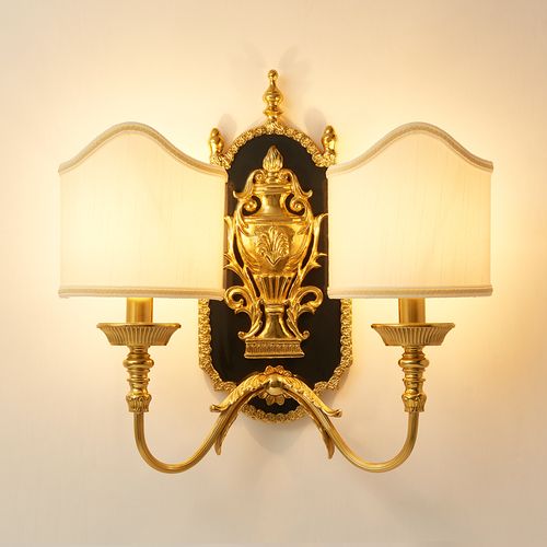 法式全铜壁灯欧式别墅奢华复古客厅书房卧室床头灯具脱蜡铜灯创意