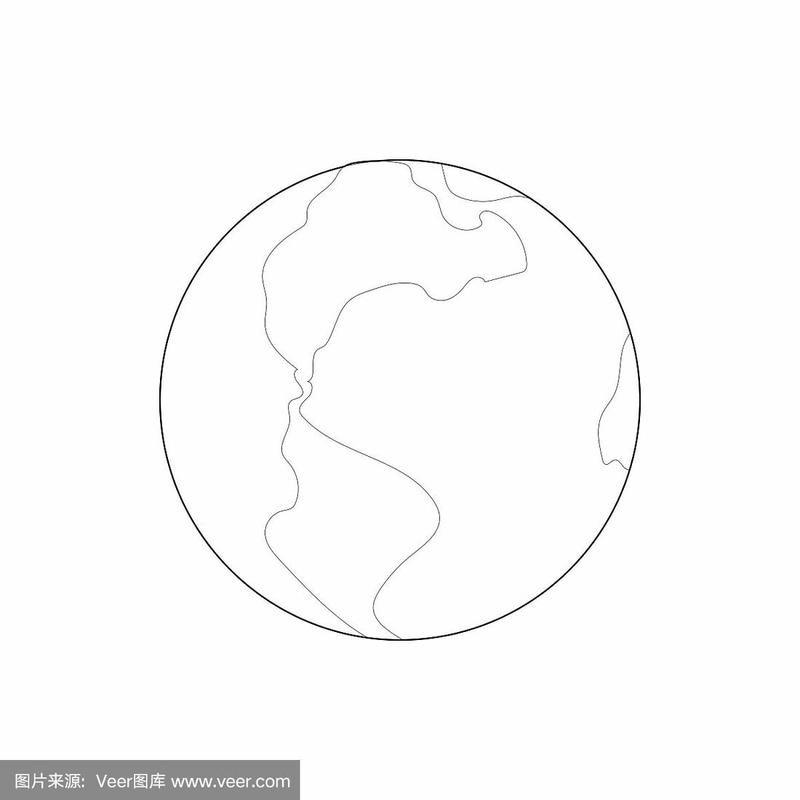 地球图标在轮廓风格