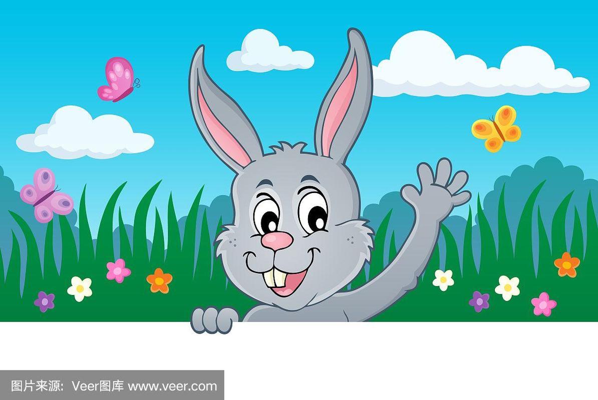 图像,复活节兔子,主题,五只动物,可爱的