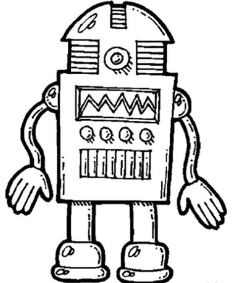 机器人简笔画图片大全机器人特点功能简笔画6张漂亮的机器人简笔画