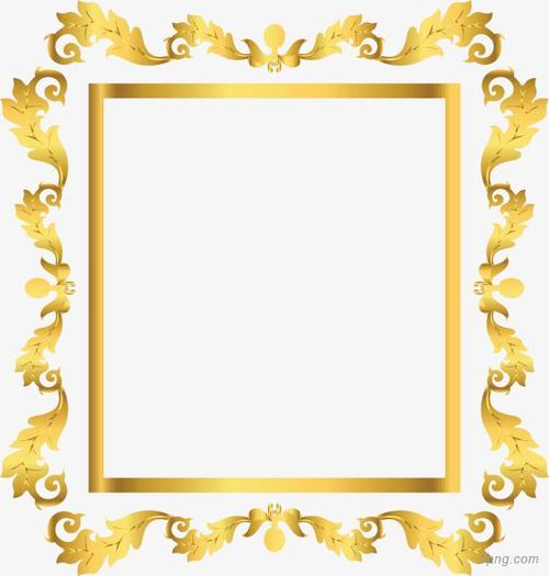 金色边框png素材透明免抠图片-装饰效果-三元素3png.com