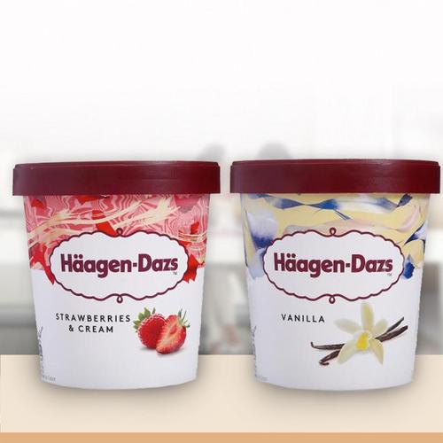 【中粮海外直采】哈根达斯 草莓冰淇淋430g杯装 香草味冰淇淋430g杯装