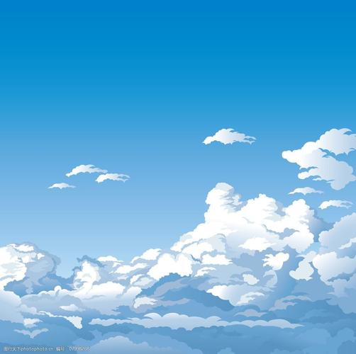 矢量风景漫画蓝天白云图片图片-图行天下图库