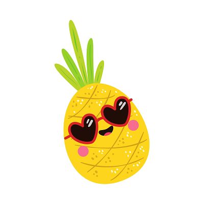 手绘卡通菠萝元素可爱菠萝png素材浅黄色简洁大气菠萝蜜水果包装手提