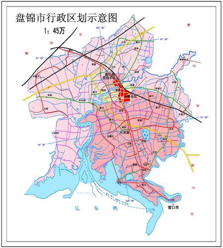 辽宁省盘锦市行政地图