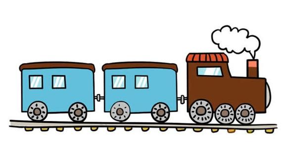 卡通火车简笔画彩色画法步骤图片教程