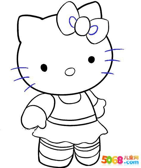 快速画出凯蒂猫的儿童简笔画教程