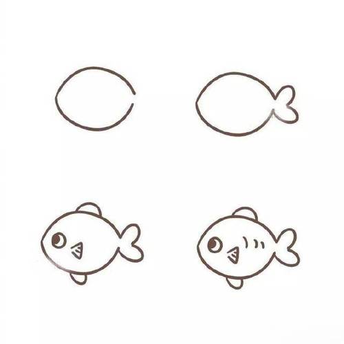 鱼的图片简笔画 画鱼的图片简单又好看 - 水彩迷
