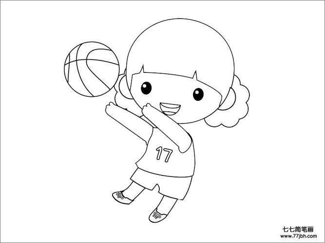 儿童画作品 小女孩简笔画打篮球的小男孩简笔画儿童画教程儿童简笔画