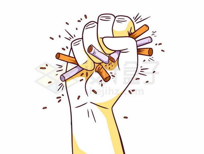 一手把香烟都掐断了再也不抽烟了吸烟有害健康5845752