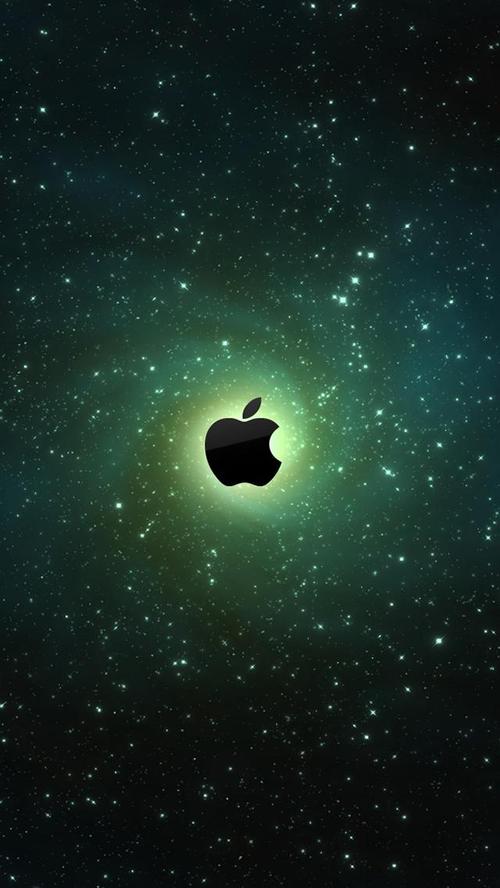 美丽星空下的苹果徽标