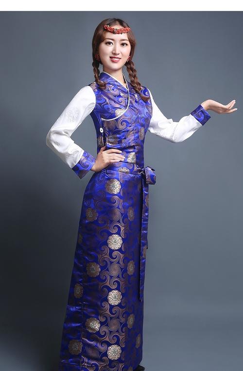 女装2021新款女西藏服装 藏装女拉萨服安多博拉长袖锦缎藏服西藏藏袍