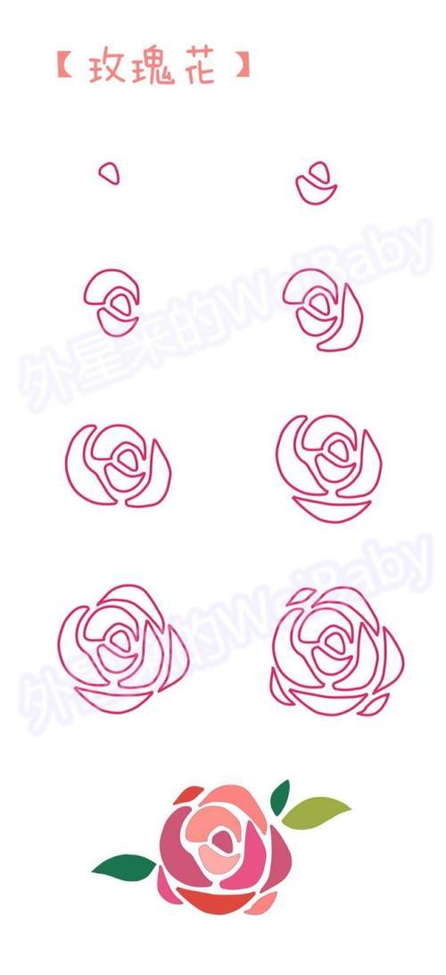 各异的玫瑰花简笔画大全玫瑰花卉插画教程简笔画玫瑰花教程95玫瑰图片