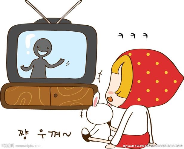 卡通人物看电视素材设计图__动漫人物_动漫动画_设计图库_昵图网nipic