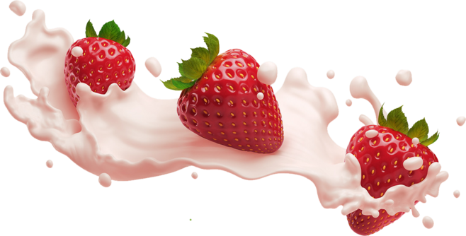 草莓牛奶png素材