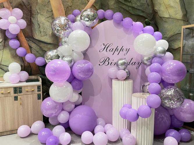 海口生日布置35高雅又可爱的紫色生日派对