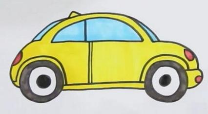 甲壳虫汽车简笔画儿童画怎么画简单漂亮甲壳虫汽车简笔画教程步骤
