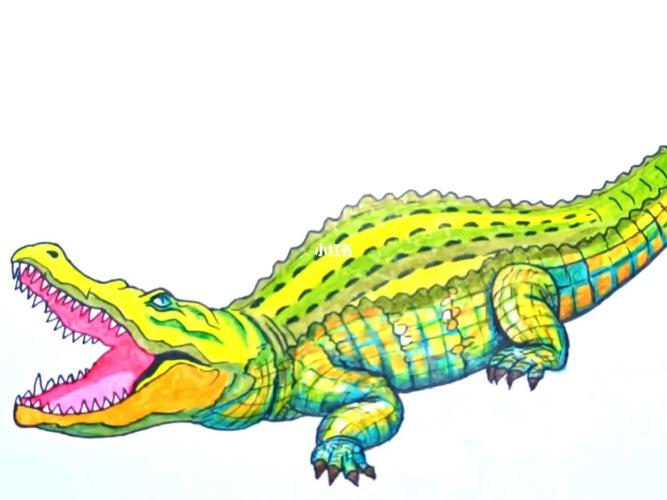 彩铅画怎样绘画鳄鱼