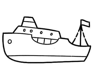 简笔画的战地船