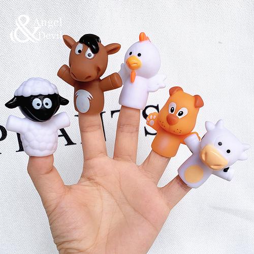 手指偶恐龙手偶手指玩偶仿真动物手指套软硅胶幼儿园宝宝互动玩具