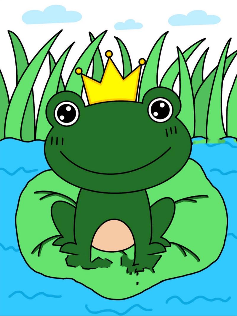 《青蛙王子》简笔画|附线稿