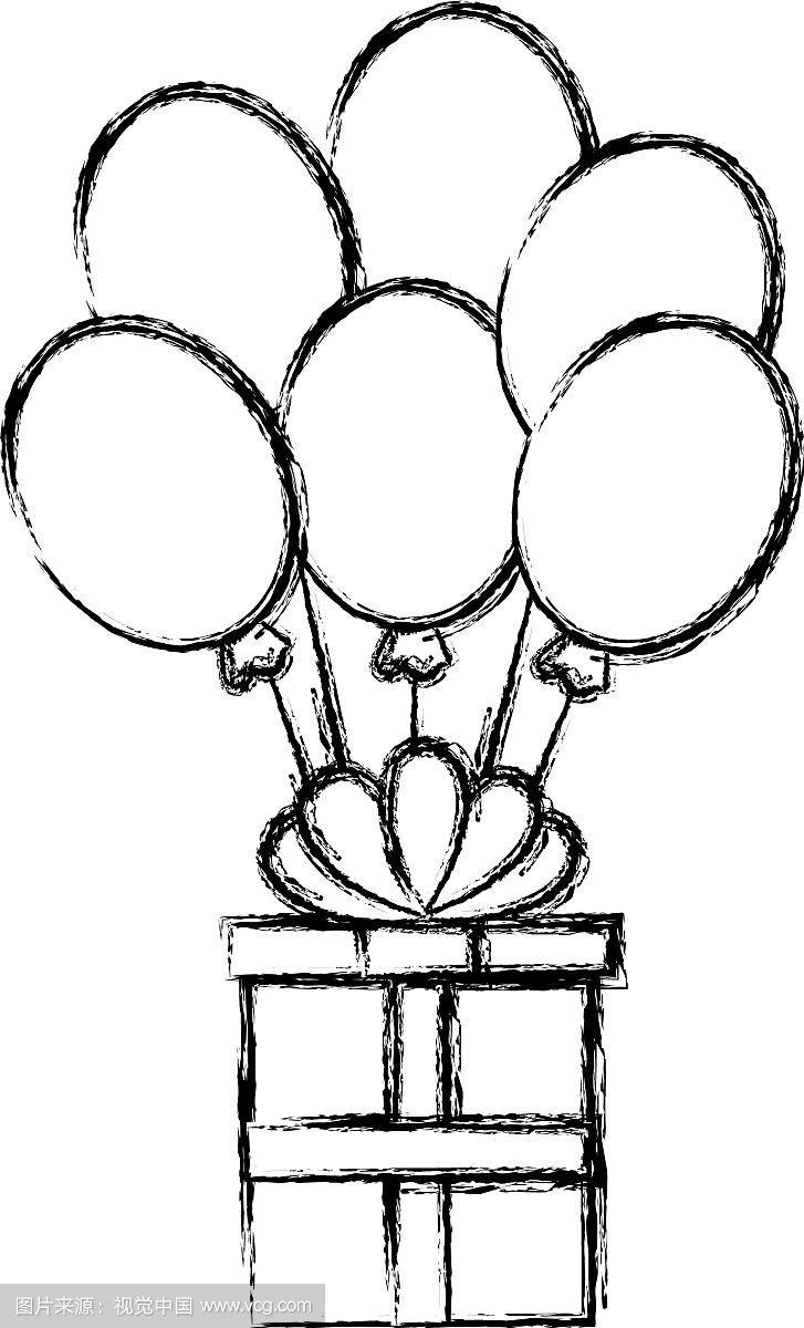 生日礼物盒气球氦气