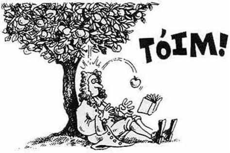 牛顿坐在苹果树下简笔画