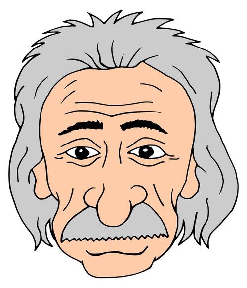 爱因斯坦头,孤立卡通头的阿尔伯特爱因斯坦