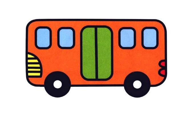 公共汽车卡通儿童公共汽车简笔画
