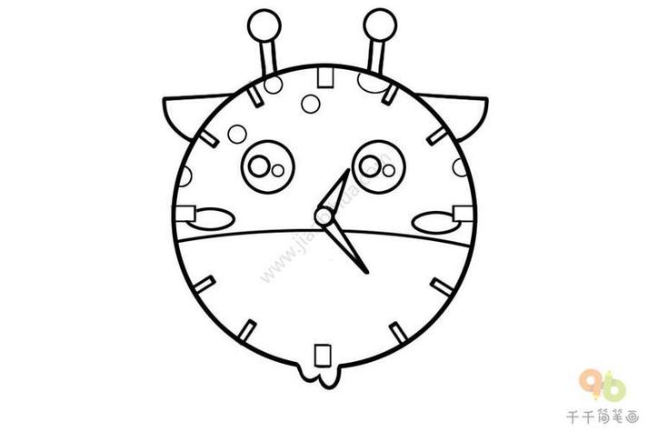 简笔画钟表动物卡通形象简笔画漂亮的时钟简笔画卡通钟表简笔画图片