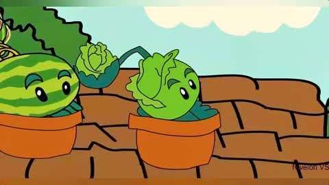 植物大战僵尸:卷心菜投手和西瓜投手打败僵尸