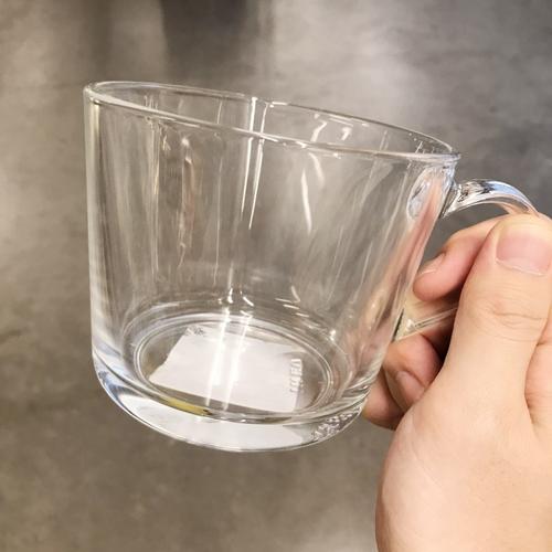 365 大杯透明钢化玻璃杯加厚实花茶杯咖啡喝热水杯子