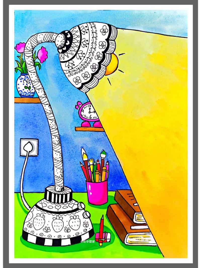 儿童画课件|教程《写生台灯》 课程类型:生活用品创意主题课程 课时