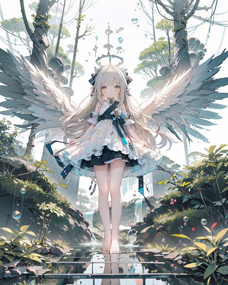 森林中发现的天使#二次元美图#  画师:kizuna040120 pixiv:109625216
