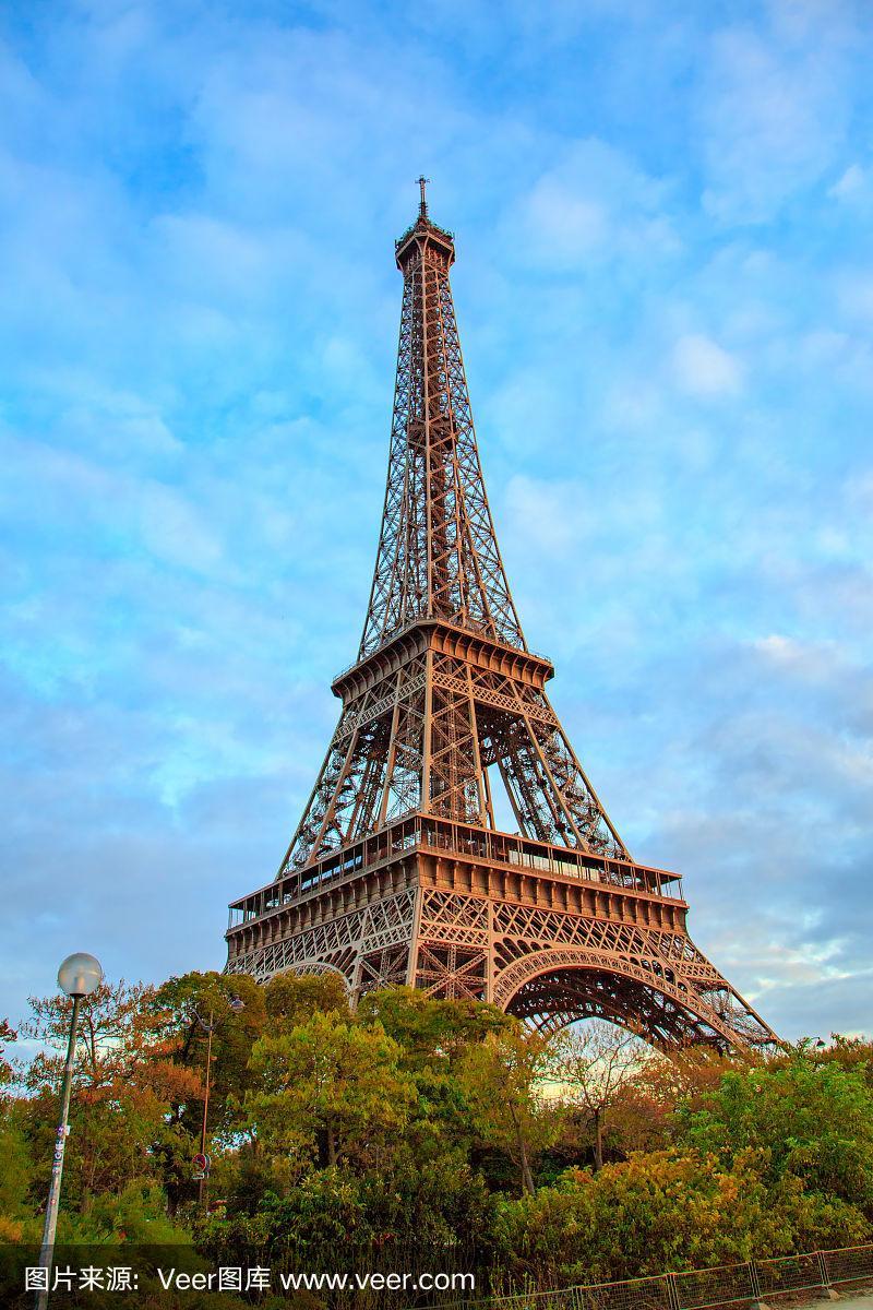 埃菲尔铁塔,自然美,正下方视角,法国,浪漫