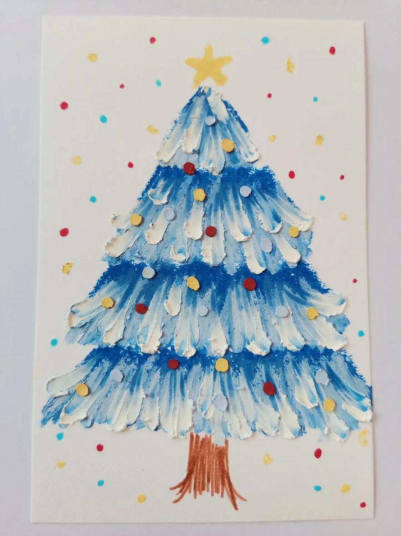 圣诞节 #圣诞树 #油画棒 #简笔画 五颜六色的圣诞树. - 抖音