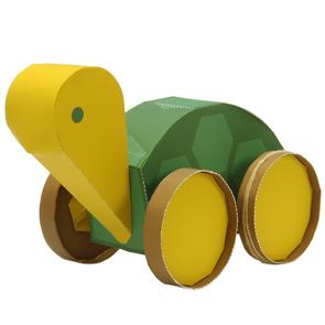 非成品3d手工纸模型diy会动的纸玩具橡皮筋驱动乌龟纸质说明