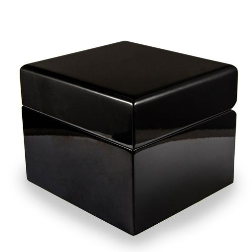 厂家直销高档正方形手表包装盒 黑色亮光漆木质表盒 汽车用品盒子