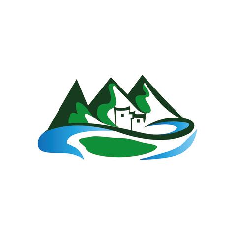 旅游logo设计_山水 房屋_万动力