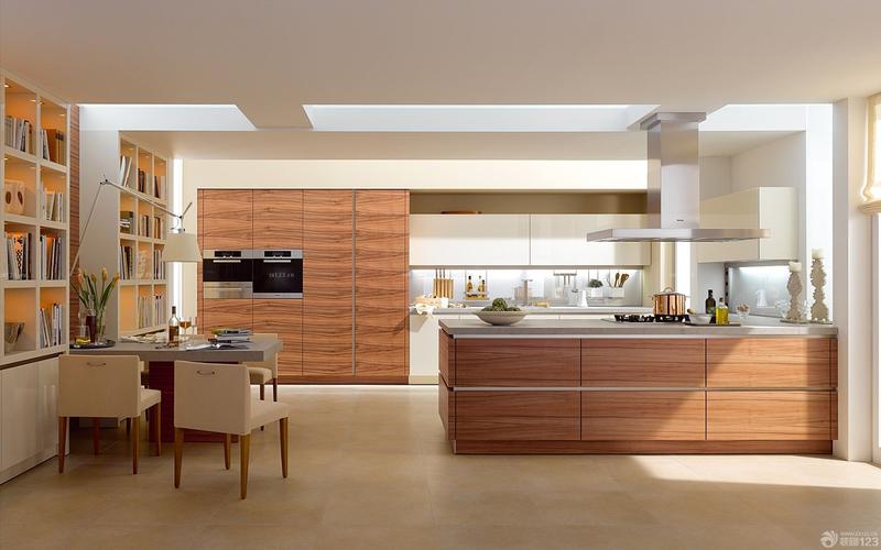 现代美式开放式厨房装修效果图大全