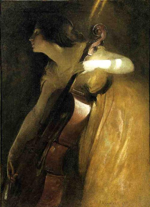 帆大提琴油画大提琴手油画欣赏大提琴演奏的油画图片大全夜晚大提琴