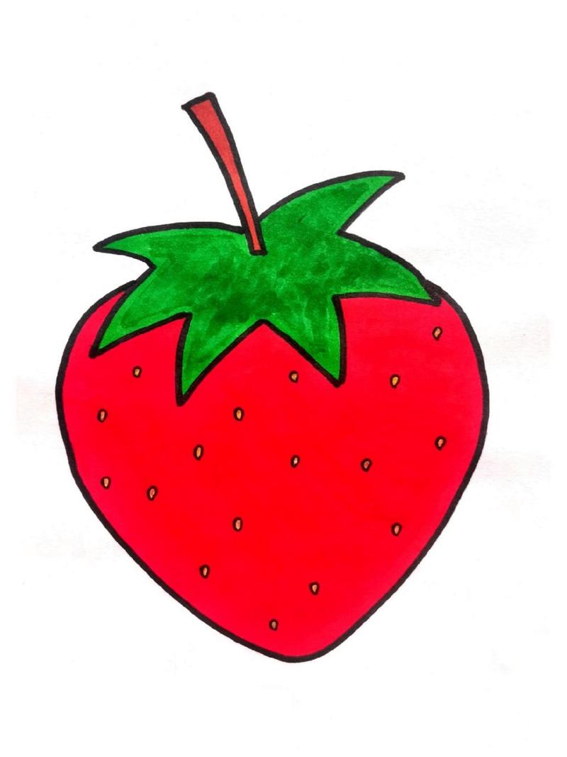 草莓简笔画,水果简笔画 草莓简笔画,水果简笔画
