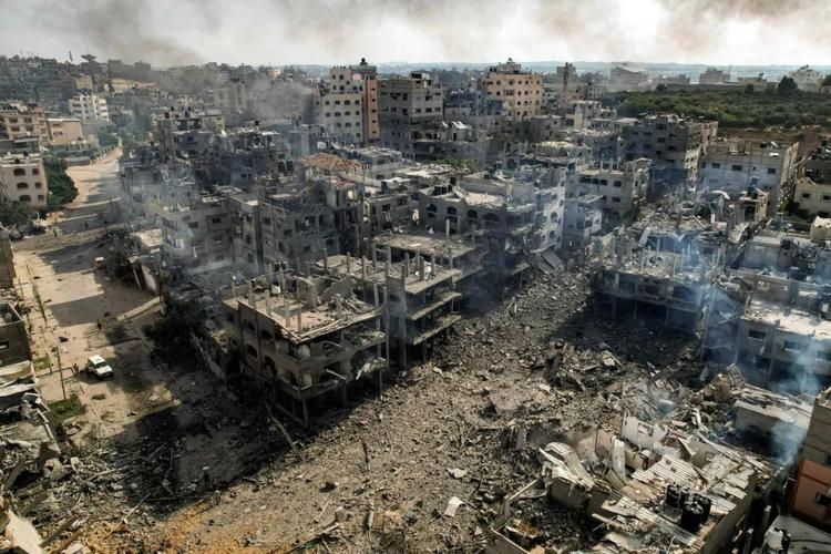 10月11日,被摧毁的加沙城贾巴利亚难民营.图/视觉中国