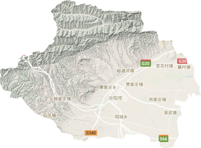 汾阳市高清地形地图