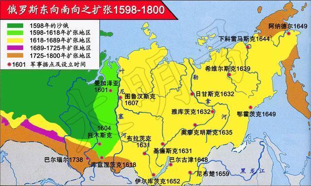 地图里的春秋——沙俄4个多世纪扩张史(5幅高清地图)