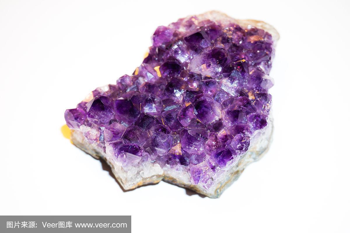 自然,紫色,石材,特写,紫水晶